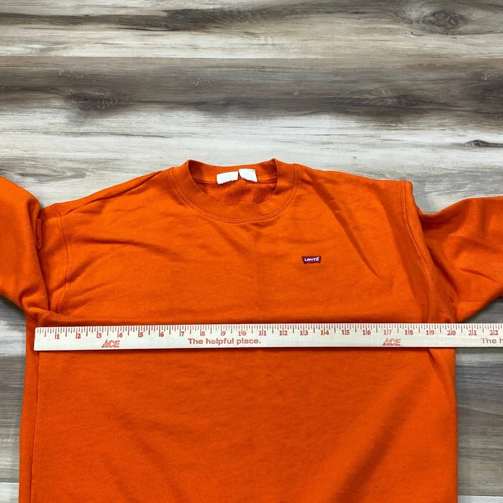 Levis Sweatshirt Mens Small Streetwear Minimalist French Terry Orange Classic